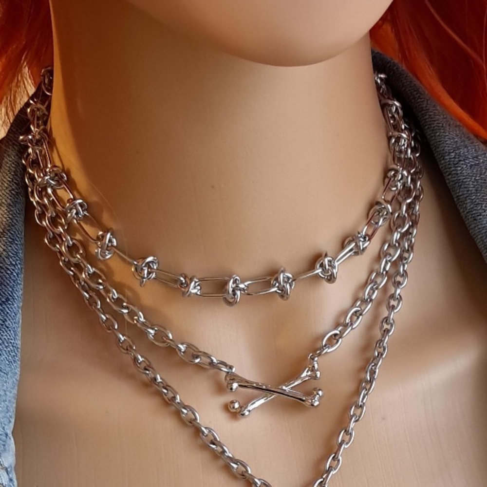 Elegant Silver Chain Necklace and Bracelet SET - Picture 8 of 13